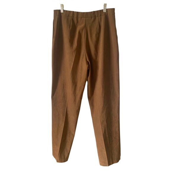 •SOLD•COLDWATER CREEK Camel Brown Faux-Suede Straight Leg Women's Trousers 16 - Picture 5 of 6